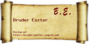 Bruder Eszter névjegykártya